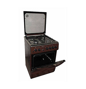 Super General SGC6470BRN-Electric Cooker 60X60 with 3 Gas Burners + 1 Hot Plate- With Tempered Glass Top -Brown