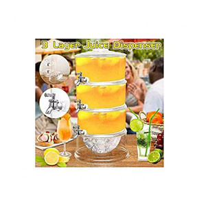 3 Tier Acrylic Beverage-Juice dispenser with ice chamber base