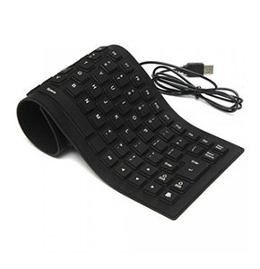 Flexible Computer Laptop USB Keyboard - Black