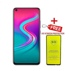 Infinix S5 - 6.6-,64GB+4GB RAM,Android 9 Pie,4 AI Cameras,32MP FF, 4000mAh-Black.+FREE 5D SCREEN PROTECTOR.