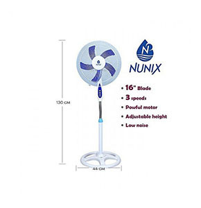 Fan , Stand, 16 - White & Blue